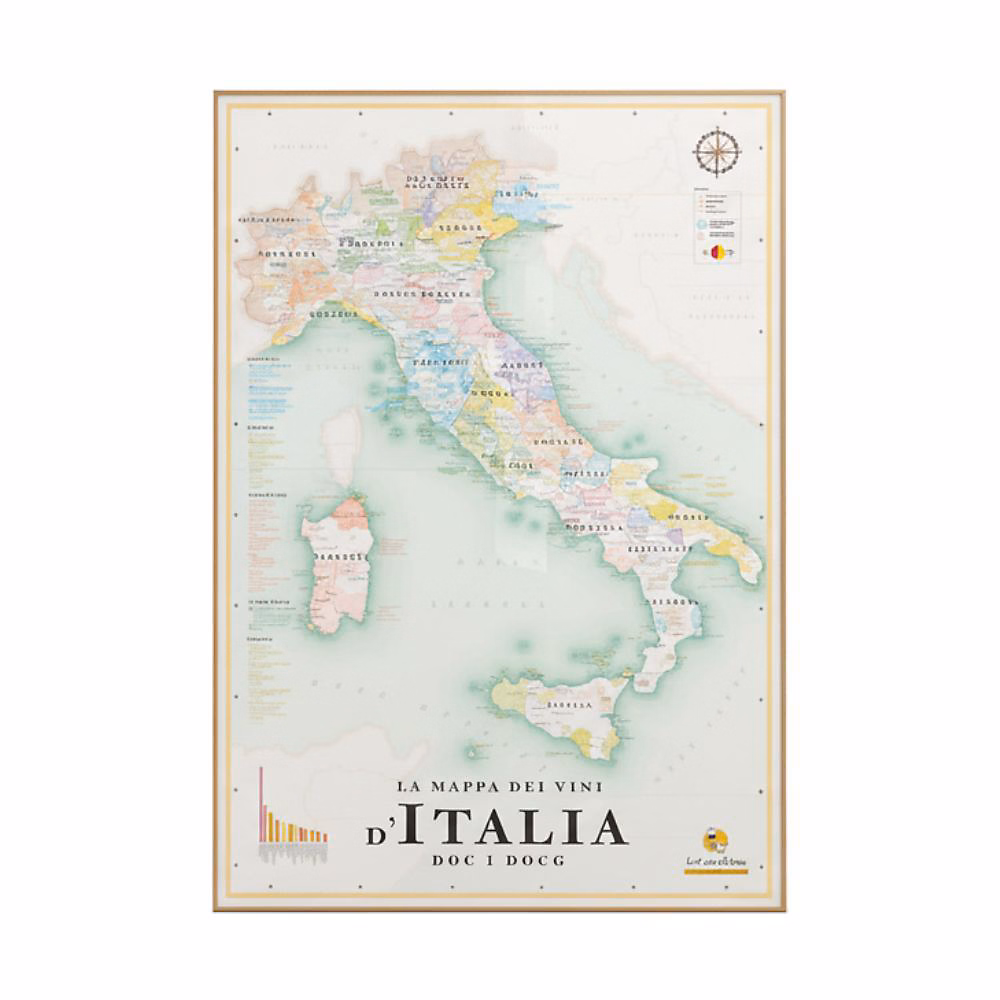 Affiche 50 × 70 cm – La Carte des Vins d'Italie, LA CARTE DES VINS SVP