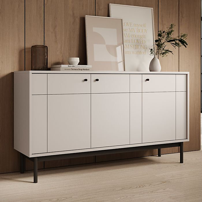 Buffet Komodee DIEPPE KOM2 Panneaux fraisés Cachemire 39 × 154 × 83 cm