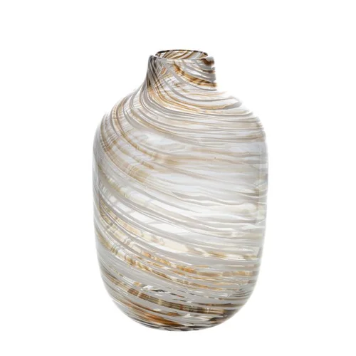 Vase décoratif Josh coloris marron en verre - 17 x 25,5 x 16 cm
