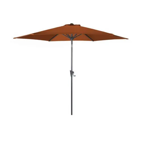 Parasol droit rond en aluminium coloris brique - Ø 300 cm