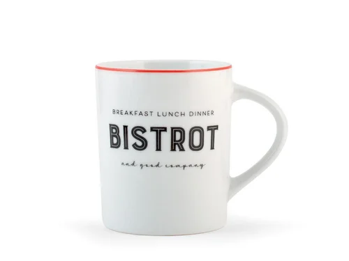 Mug Bistrot coloris blanc en porcelaine - 32 cl