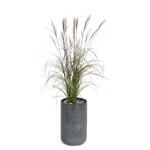 Pot rond Stream haut Anthracite Ø.37 x H.60 cm