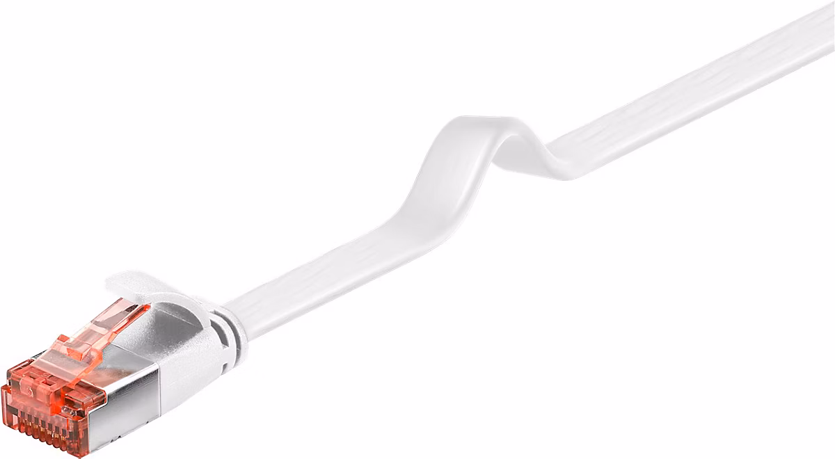 Réseau et téléphonie – Câble RJ45 Cat6 3m non Blindé plat Blanc GOOBAY