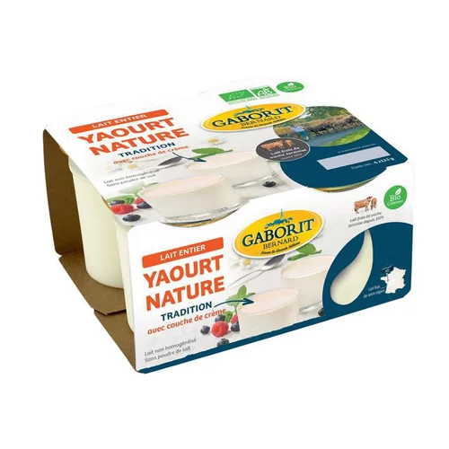 Yaourt entier nature Gaborit - 4 x 125 g