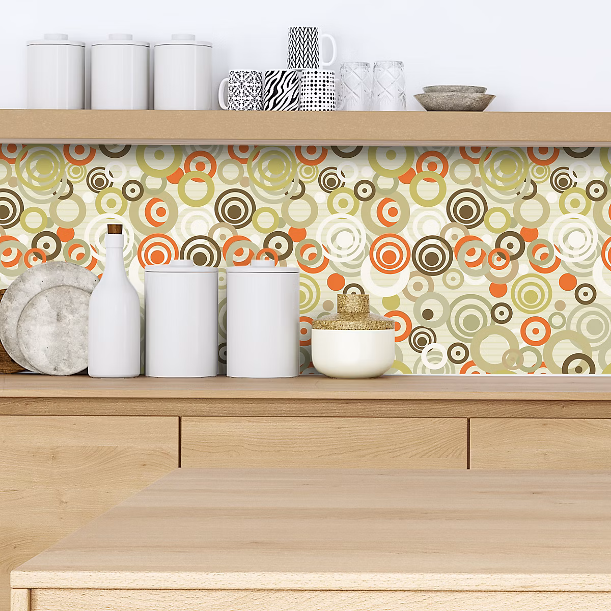 Crédence adhésive déco retro multicolor – 50 × 200cm