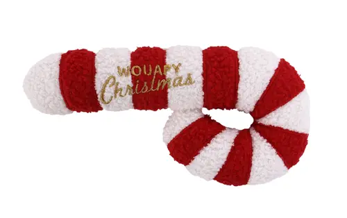 Peluche de Noël pour chien sucre d'orge coloris multicolore Wouapy - modèle moyen