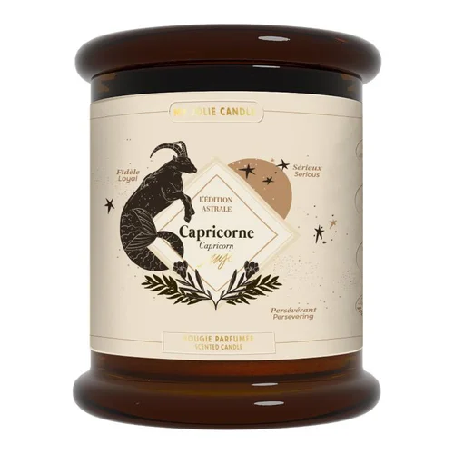 Bougie parfumée vanille ambre bois de Gaiac My jolie Candle Astrale capricorne - 300 g