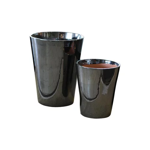 Pot Sydney coloris métal H 35 x Ø 33 cm