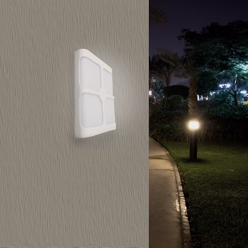 Applique Murale Blanche Rectangulaire IP44 LED 4 Faisceaux 18W – Blanc Neutre 4000K, 5500K, SILAMP