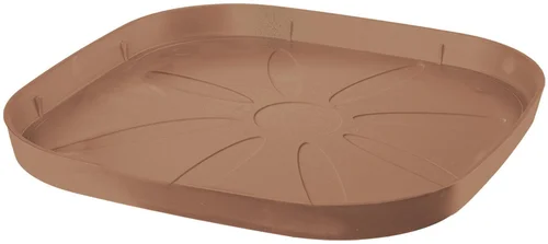Soucoupe carrée en plastique recyclé Deroma Origin Cotto - 24 x 24 x 2,25 cm