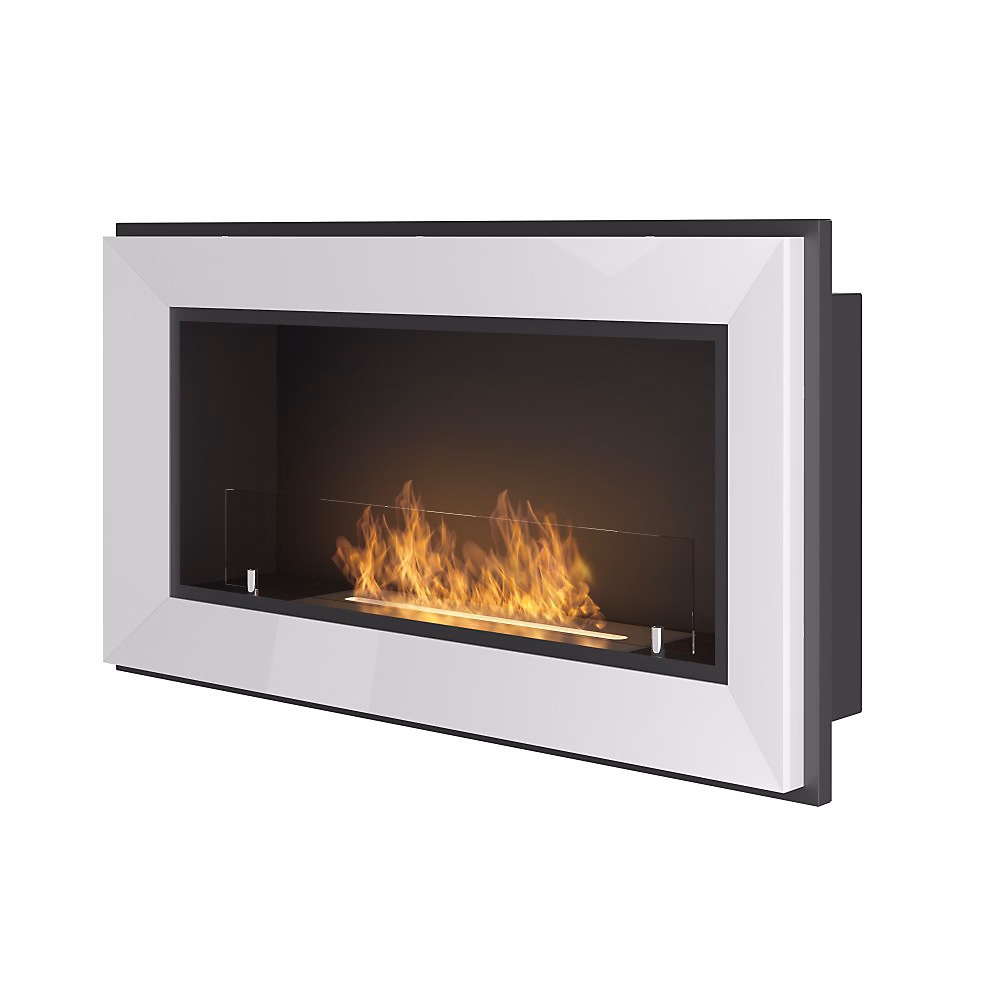 Cheminée Au Bioéthanol Encastrable Frame 900 Simplefire En Blanc Avec Verre – Réf. HZXRNUDGB5657782531