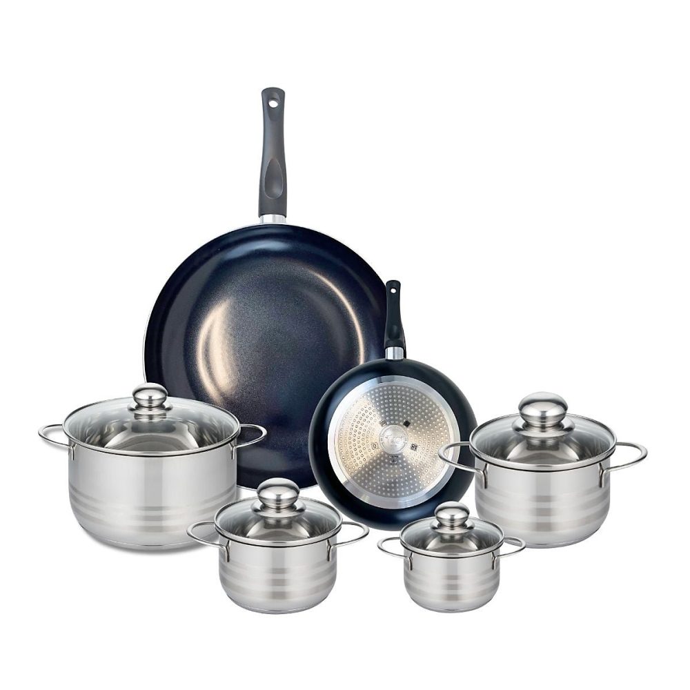 Ensemble de 2 Poêles de cuisson 20 et 32 cm et 4 faitouts 12 – 14, 16 et 20 cm Elo Prima Brillant