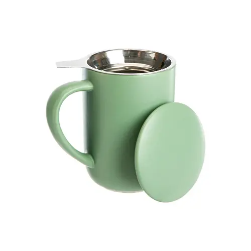 Tisanière avec filtre en grès vert amande Uno - 0,47 L