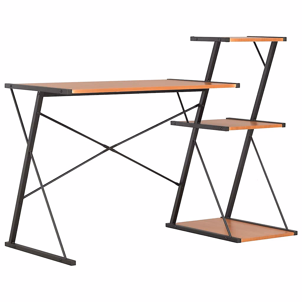 Bureau avec étagère Noir et marron 116 × 50 × 93 cm vidaXL