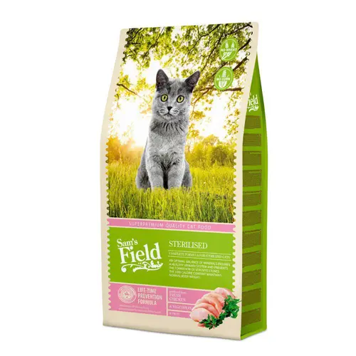 Croquette pour chat adulte stérilisé au poulet Sam's Field - 7,5 kg