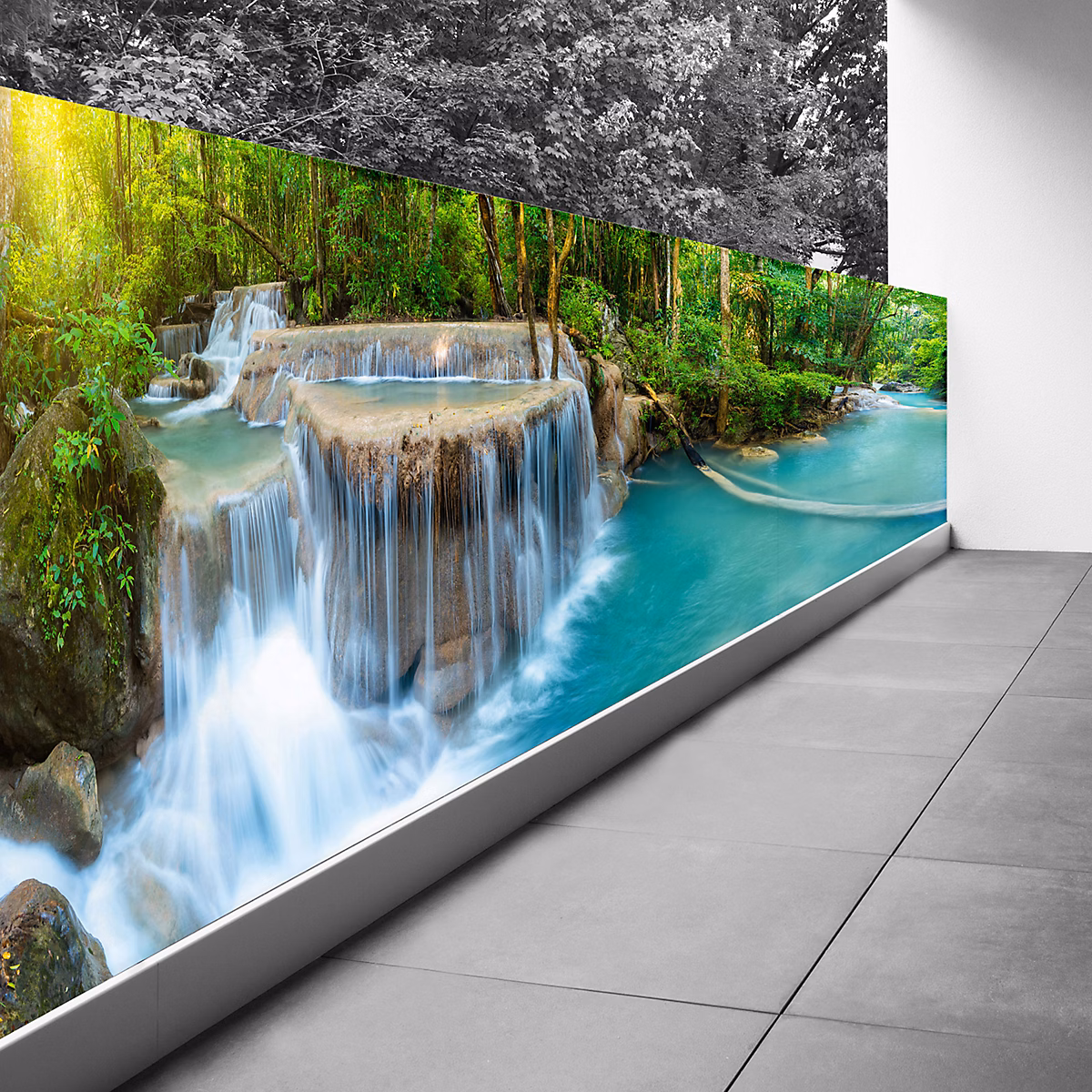 Brise vue Trompe l'oeil – 120 × 450 cm, Cascades 3617689694191