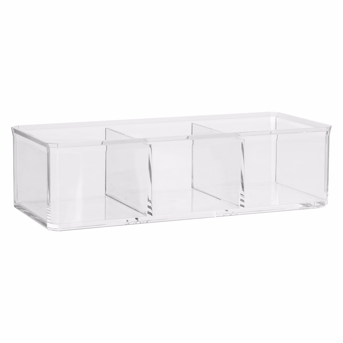 Boîte de rangement coton avec couvercle – plastique transparent, l.9,5cm x H.8,3cm x P. 22,8cm, Five Simply Smart Selena