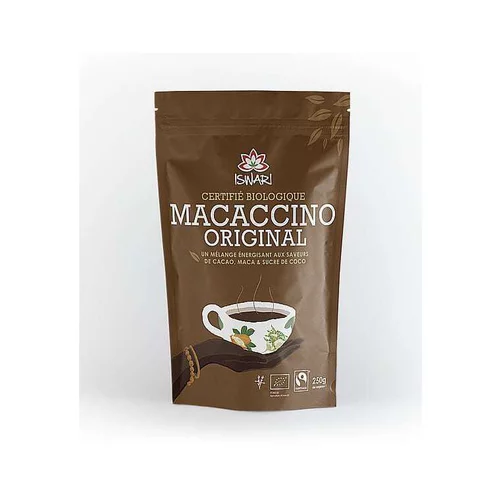 Macaccino bio en paquet marron de 250 g