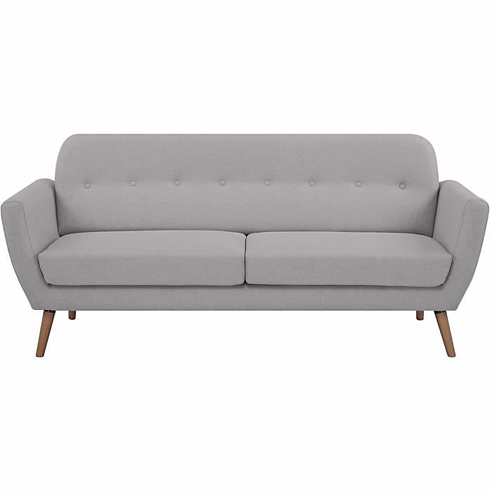 Canapé – 3 places, LILLY, Tissu Gris clair, 193 × 79 × 86 cm, SENHO