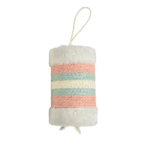 Griffoir roll avec plumes rose vert blanc Bobby