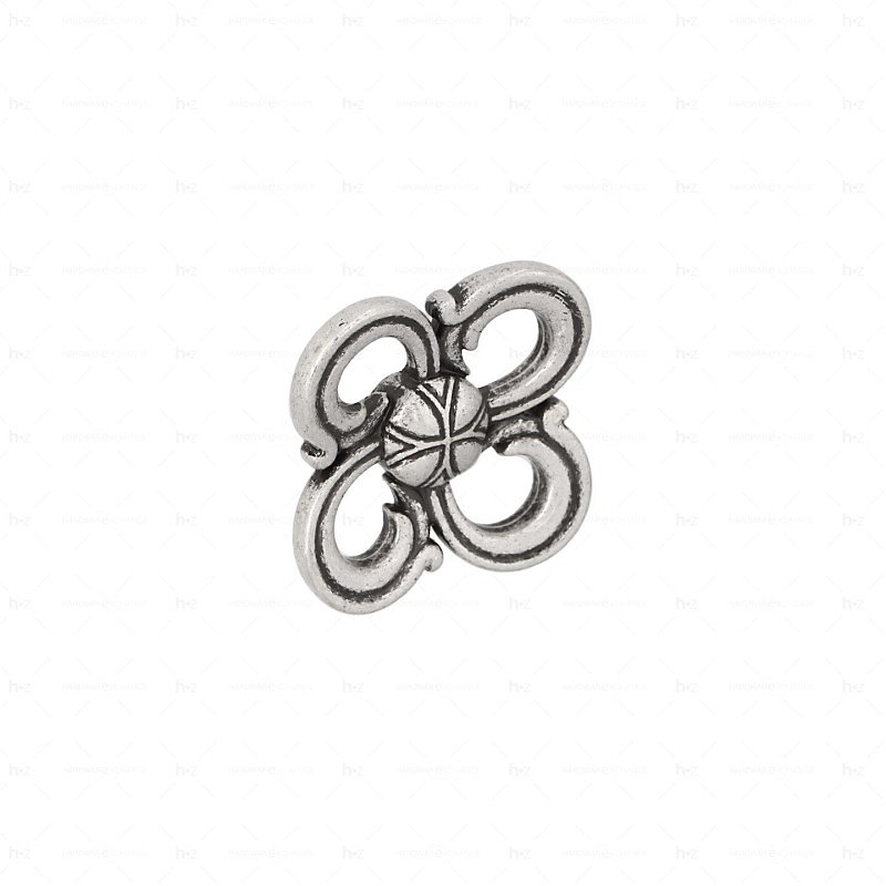 Boutons pour meubles en zamac Diamètre 45 × 21 Vieil argent brillant