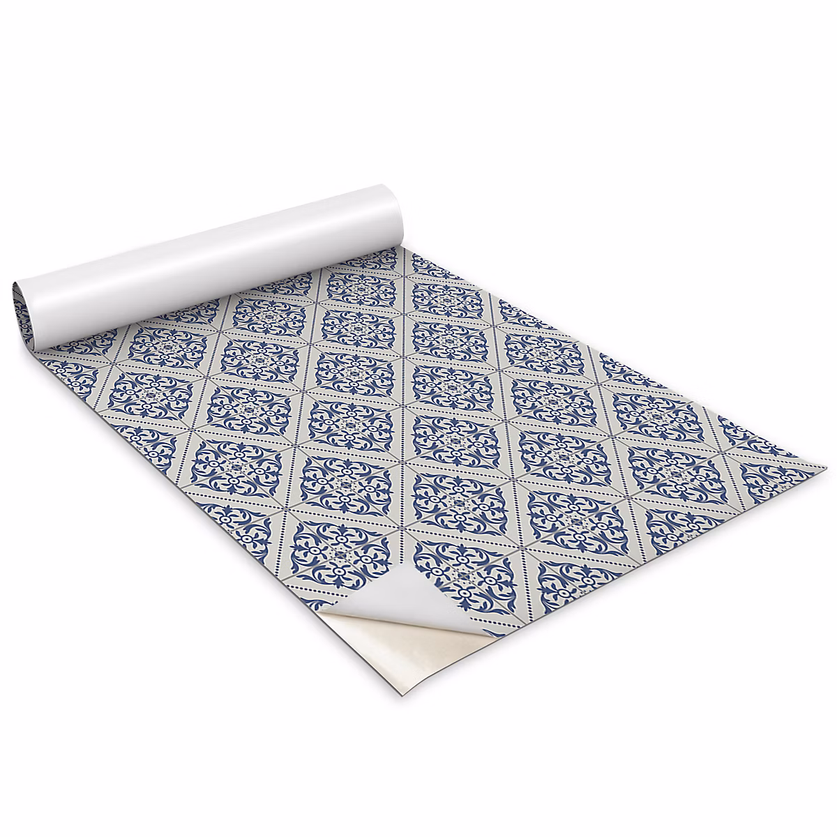 Auto Adhesif Film Vinyle Décoratif Wallfluent 100 × 50 cm Carreaux Bleus Portugais Placard et Rénovation DIY