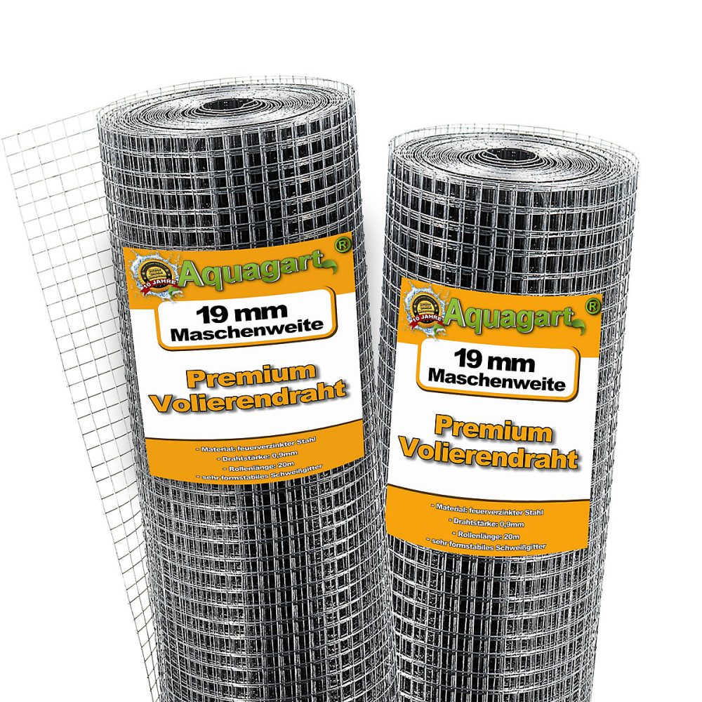 20 m x 1 m grillage pour volière – grille métallique, grillage soudé, grillage noué Aquagart