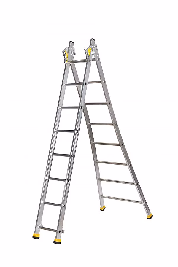 Echelle transformable 2x14 barreaux – Longueur max. 7.25m | Sol plat ou escalier | 510214