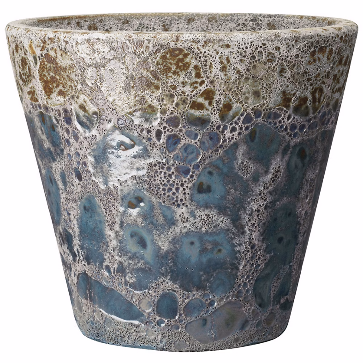 Cache | pot rond en terre cuite bleu ø29 – 5 cm Deroma Hoskyn Pacific