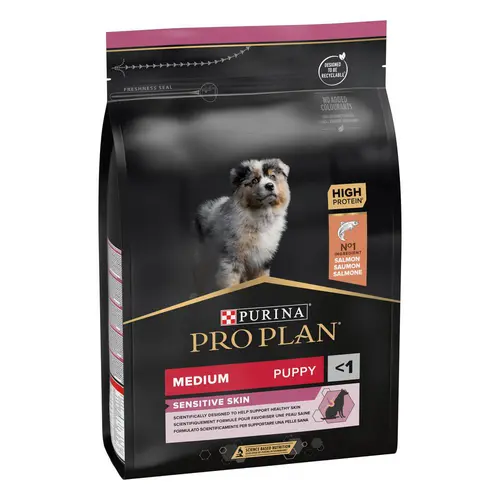 Croquette pour chiot de taille moyenne peau sensible Pro Plan - 3 kg