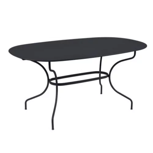 Table ovale en acier coloris carbone Opéra Fermob - 160 x 90 x 74 cm