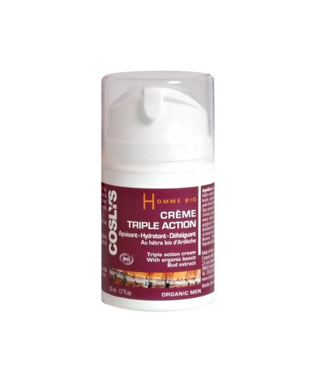 Coslys - Crème visage Homme triple action au Hêtre d'Ardèche - 50 ml