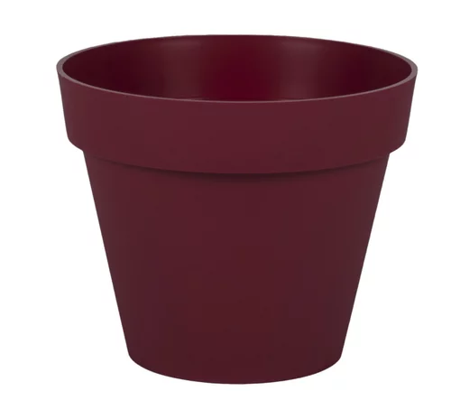 Pot rond en polypropylène rouge Bourgogne Eda Toscane 3 L - Ø 20 x H 17 cm
