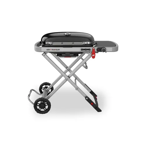 Barbecue gaz Traveler coloris noir en acier émaillé Weber - 94 x 49 x 66 cm