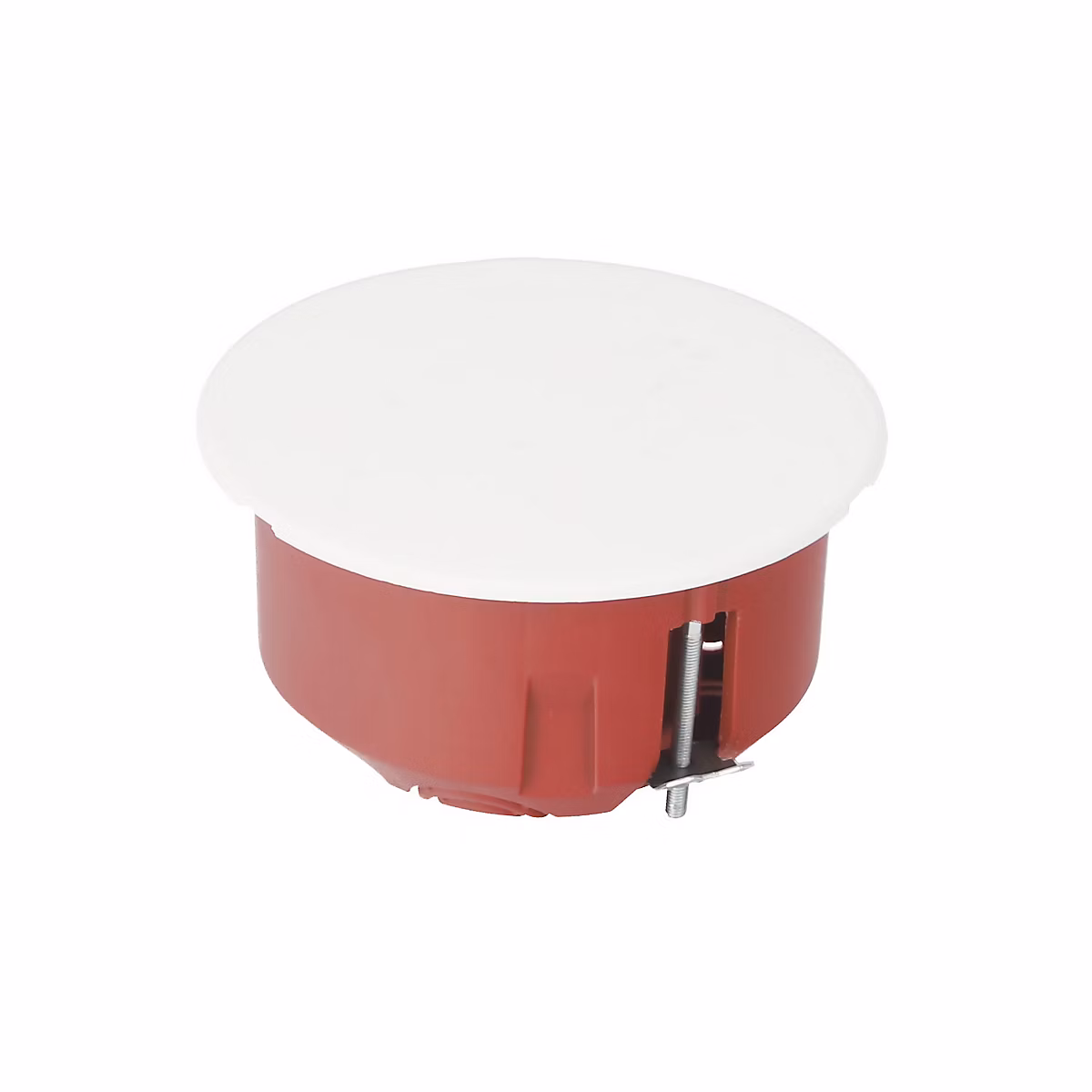Boîte d encastrement 80 – peu profonde pour plaques de plâtre | avec couvercle et vis | rouge (couvercle blanc) | pièces | lot de 50