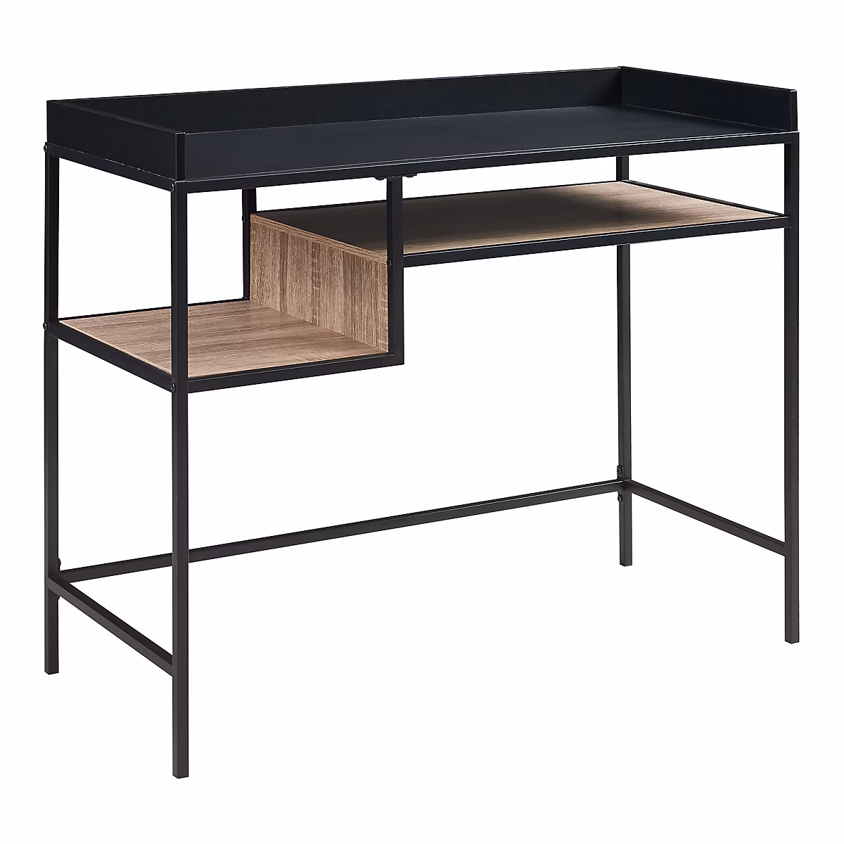 Bureau Belana 100 × 43 × 82 cm noir / effet chêne en.casa