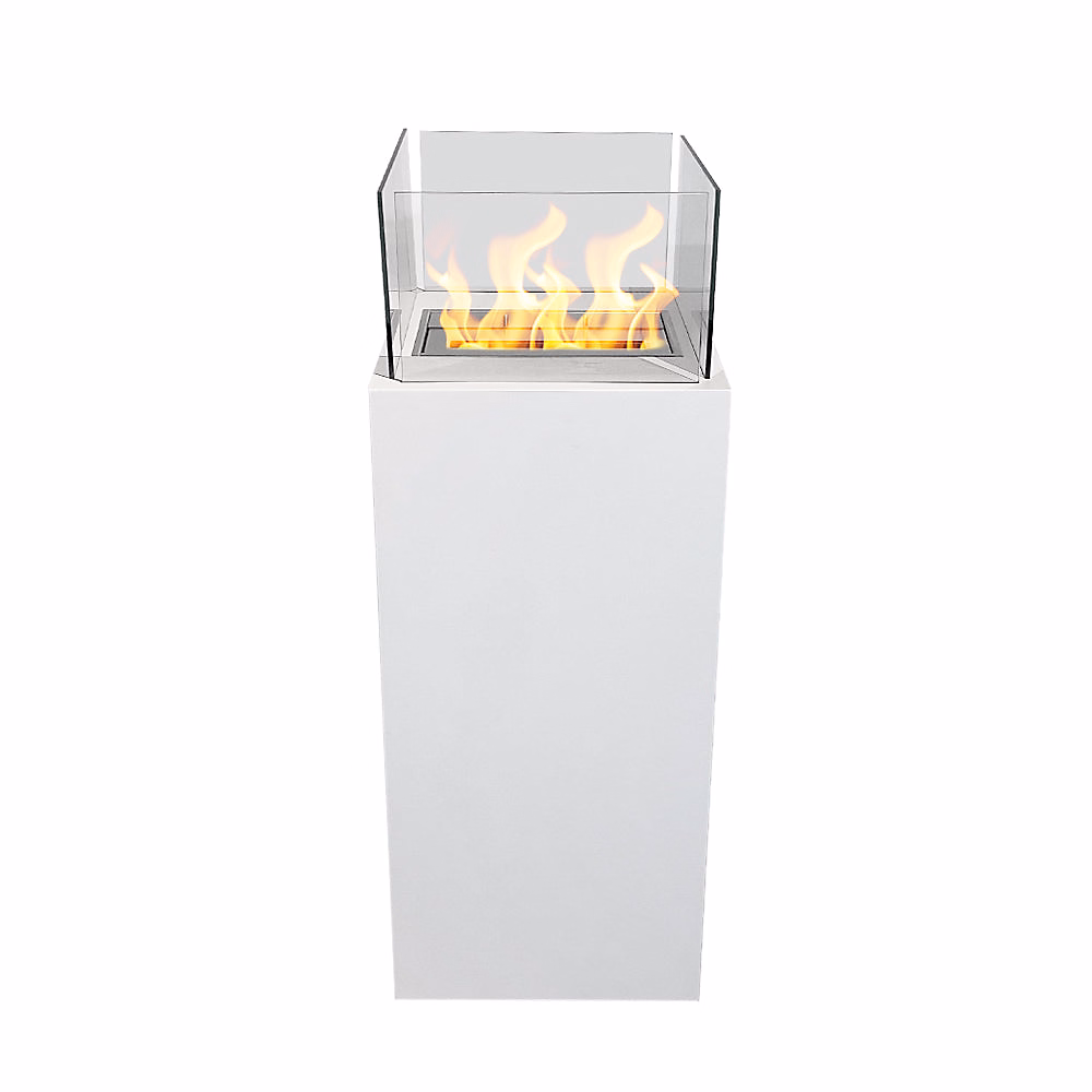 Chauffage d'appoint – Cheminée À Bioéthanol Sur Pied Ischiawhite 40X40X115 Pour Intérieur/Extérieur