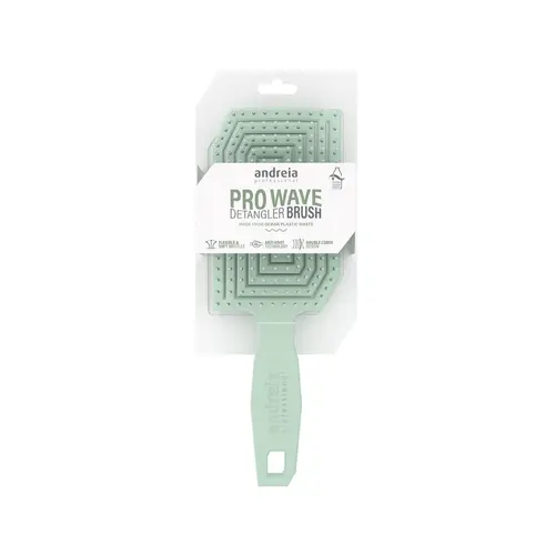 Brosse démêlante verte pour les cheveux Pro wave Andreia