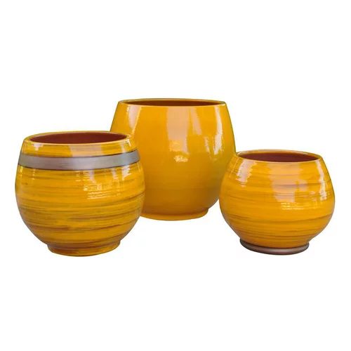 Pot coloris jaune en terre émaillée Bahia - Ø 35 cm