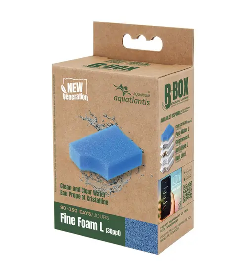 Mousse de filtration fine pour aquarium coloris bleu Aquatlantis B-Box fine foam - Taille L