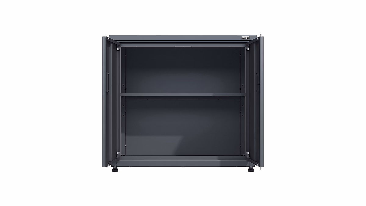 Armoire de jardin Gary acier galvanisé anthracite Weka l.90 x h.85 – 5 x P.62 | 5cm