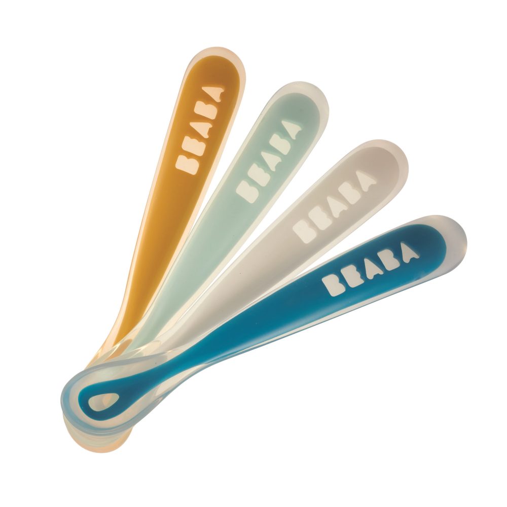 BEABA Lot de 4 cuillères 1er repas soft en silicone