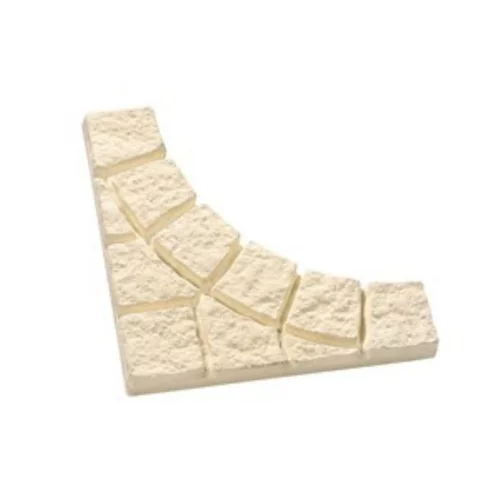 Quart de tour d'arbre à petit pavé en béton coloris beige Hairie Grandon- 44,8 x 44,8 cm