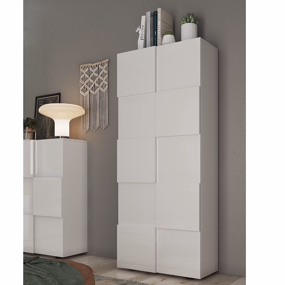 Armoire design laqué blanc 2 portes MADO – Réf. ATUUBWCNZ0269022435