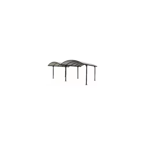 Double carport en aluminium à toit ½ rond livré Foresta Bois - 28,62 m²