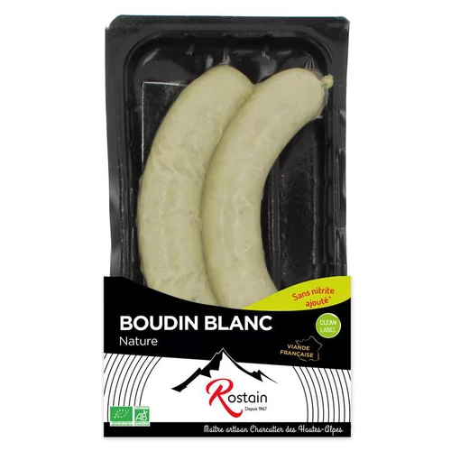 Boudin blanc nature bio x 2 Rostain - 200 g