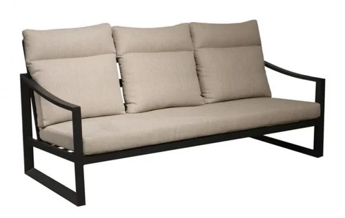 Canapé 3 places en aluminium couleur graphite/beige PROLOISIRS Prado