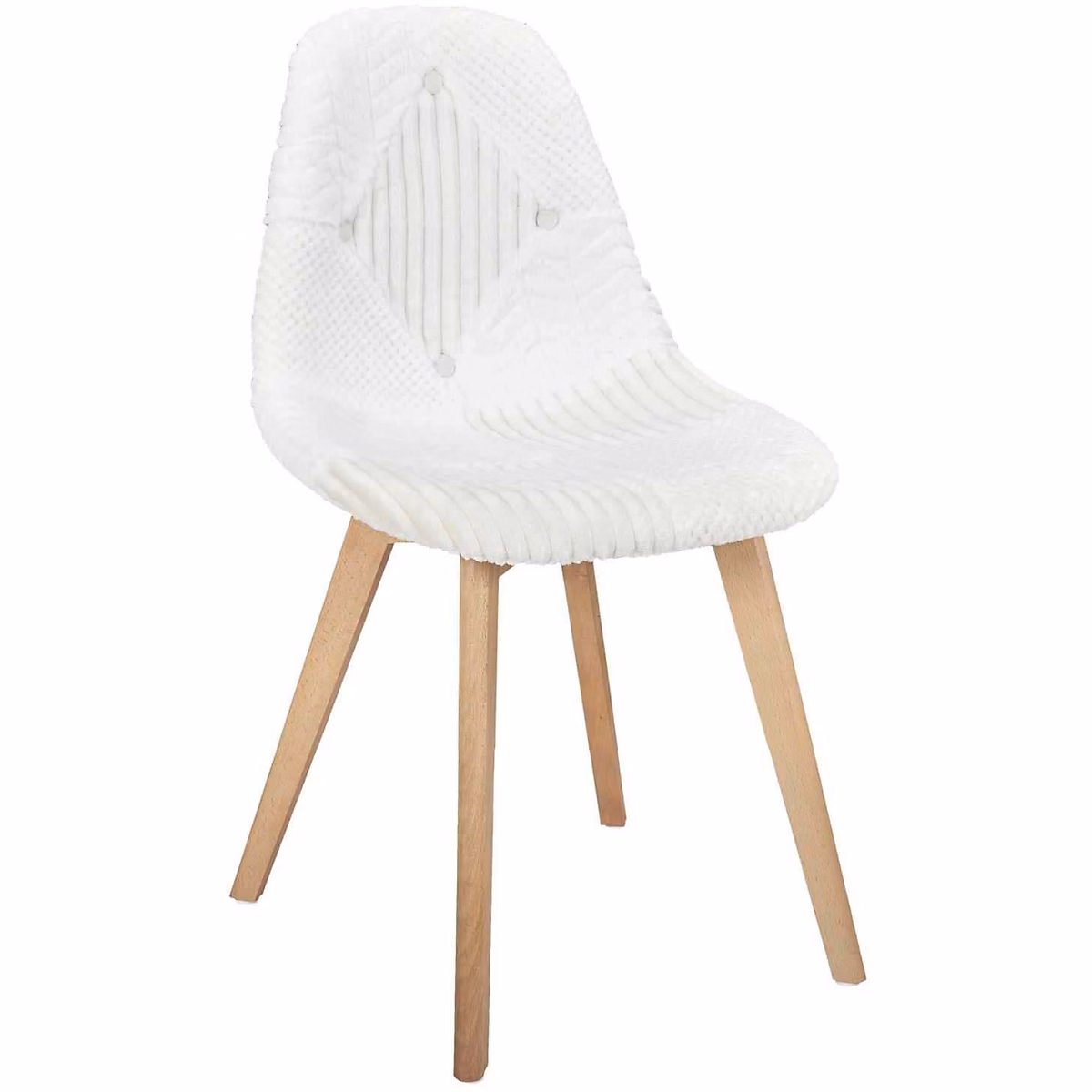 Chaise scandinave patchwork blanc – Réf. CZYRJZFKI5134029567