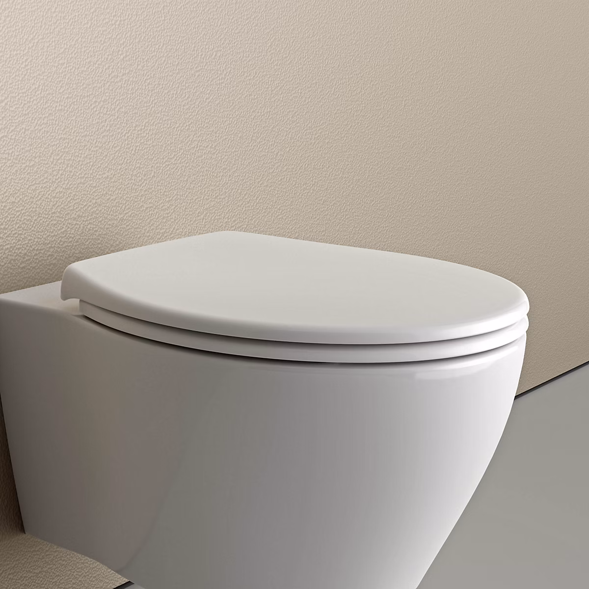 Abattant WC plastique Lunette WC – Cuvette toilette fermeture en douceur, Blanc, 44,6 × 37,1 × 5,2cm, U2004