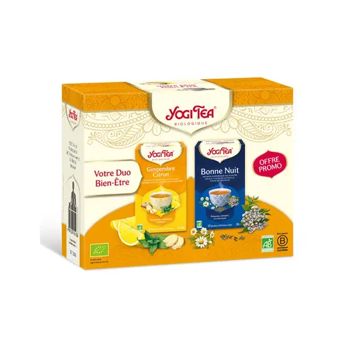 Coffret de thé duo Bonne Nuit et Gingembre Citron Yogi Tea - 2 x 17 sachets